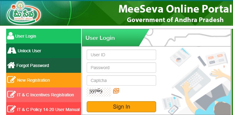 {ap.meeseva.gov.in Login} AP Meeseva Citizen Portal Registration Form, Application Status